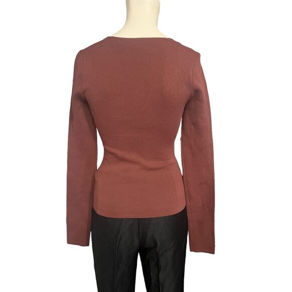 Nanushka Sweater Small Mio Corset Sweater Mahogany S - Picture 5 of 7